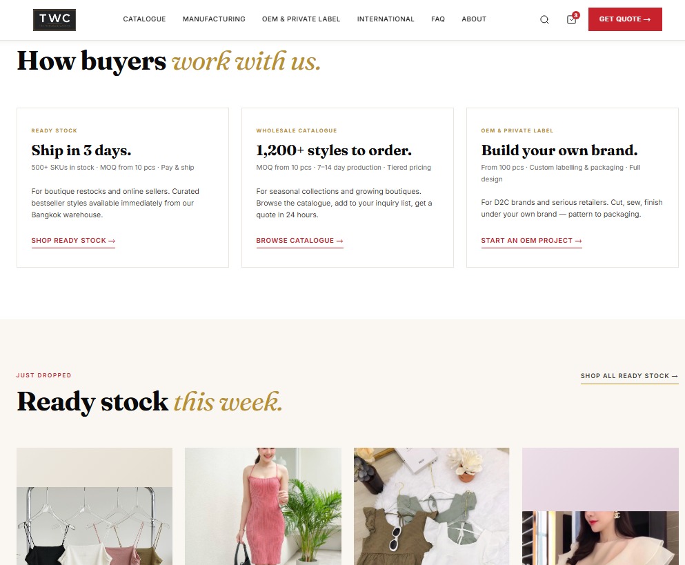 Thai Wholesale Clothing Platform